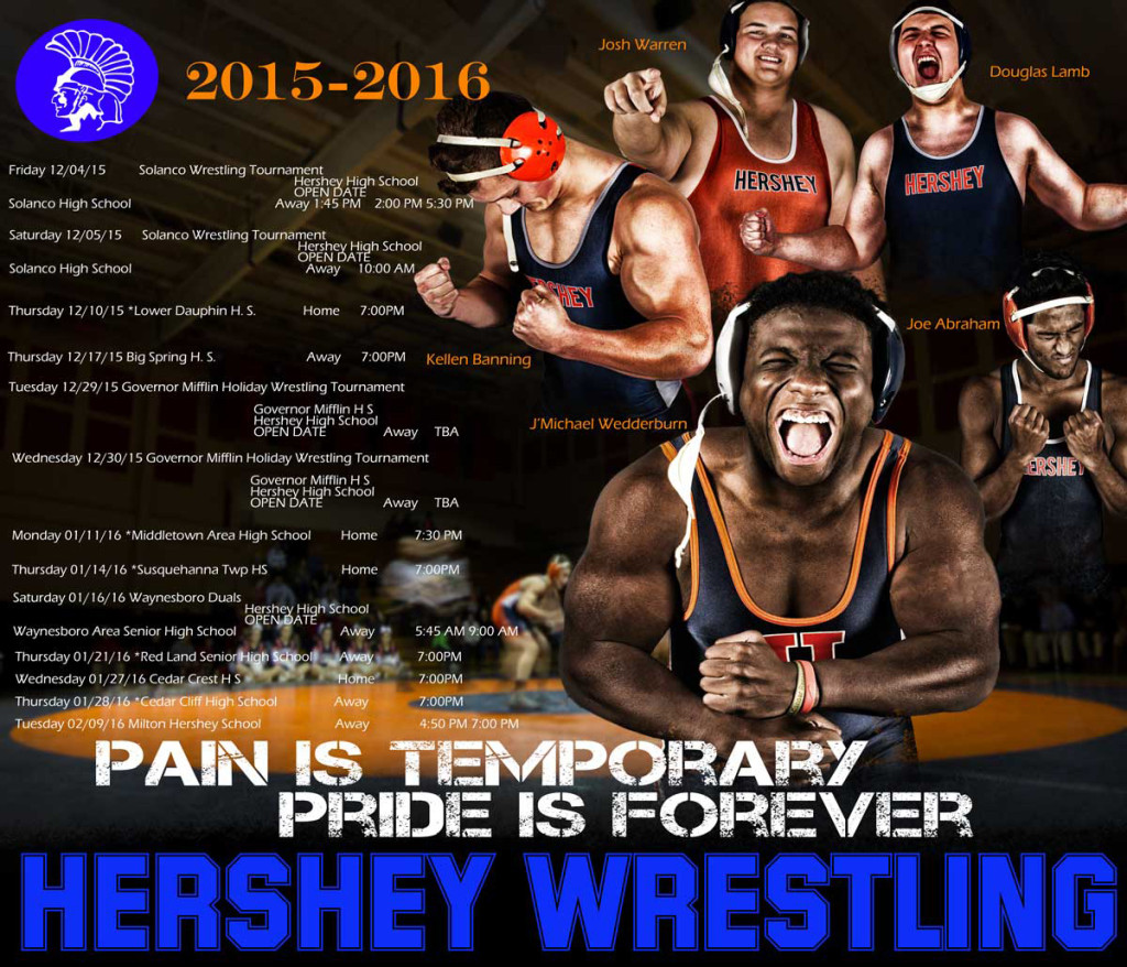 college wrestling poster; D1 wrestling poster; college wrestling, high school wrestling; Hershey Wrestling; waxman photography;