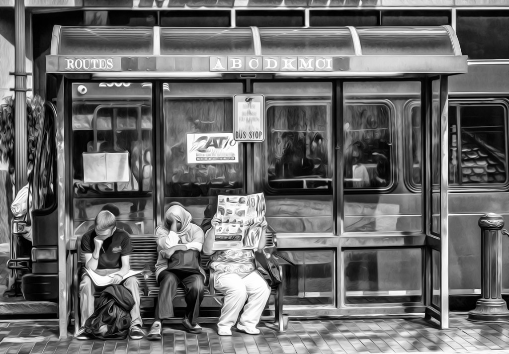 scenes at the bus stop act 10